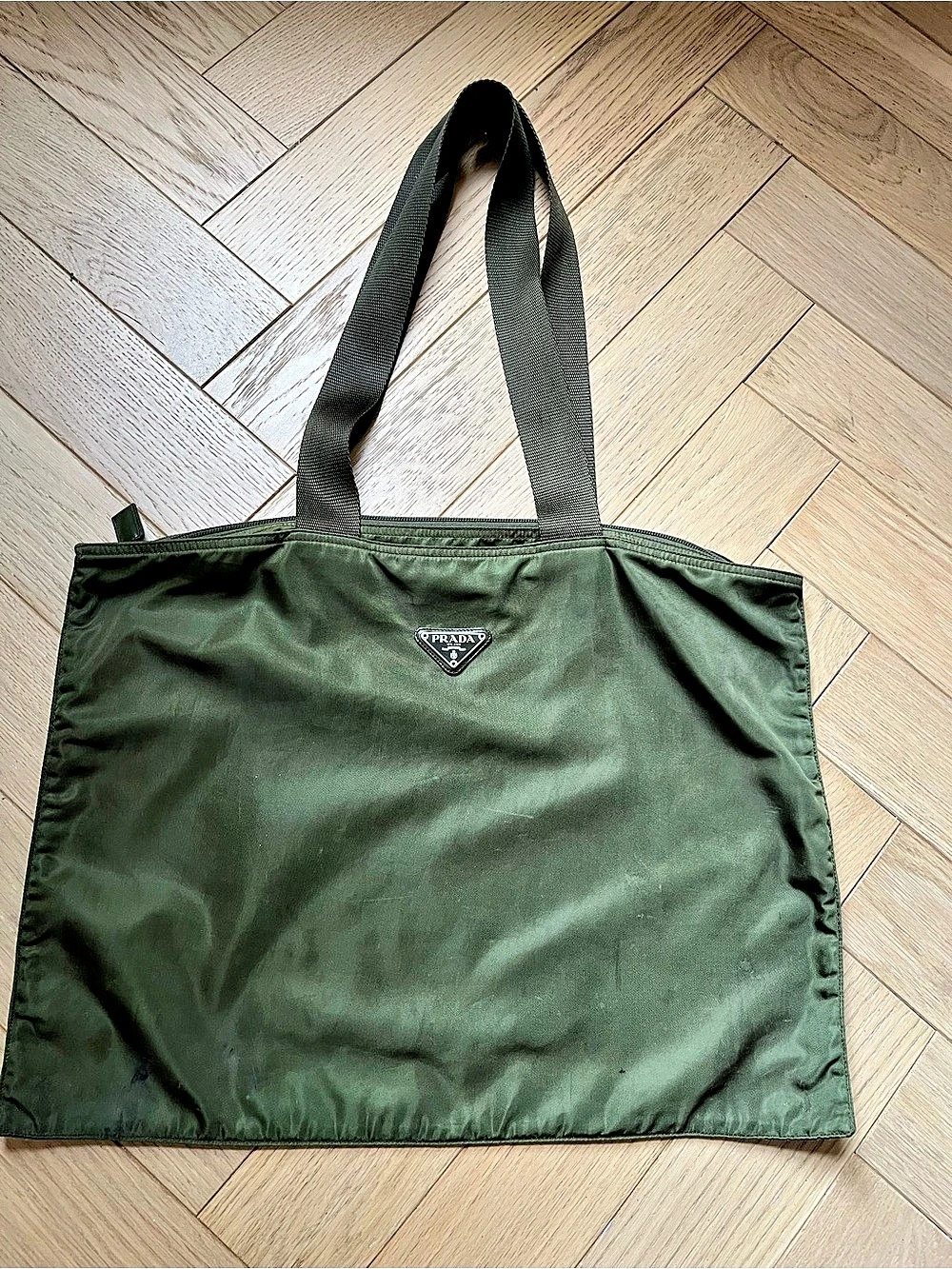 Prada Tessuto Nylon Tote Bag in Green